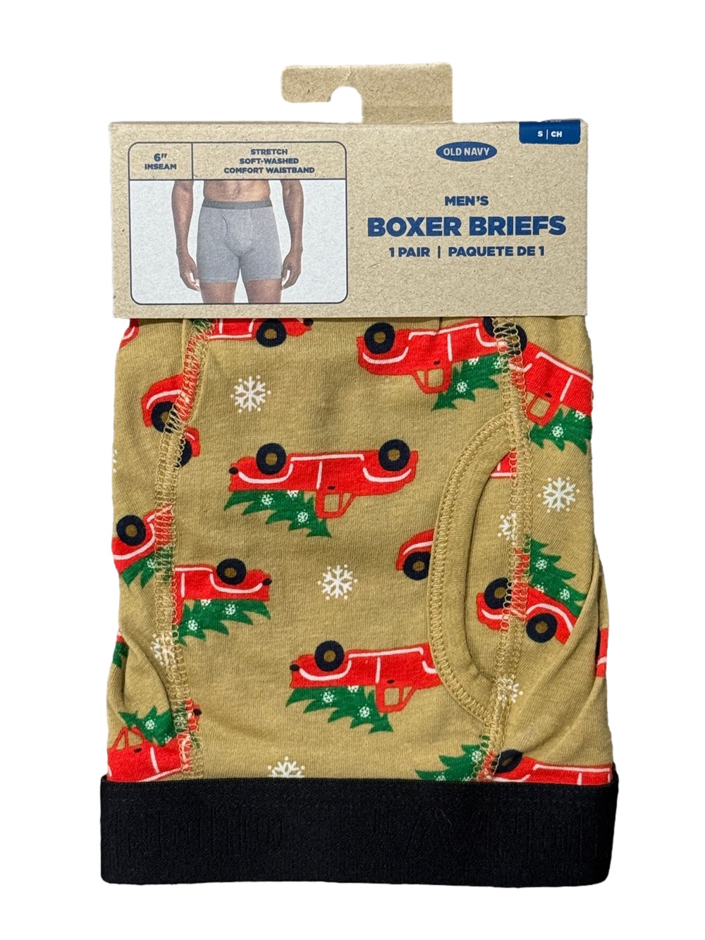 Mens Christmas Pick-Up Truckers Boxer Briefs - Size Small - Old Navy - NWT